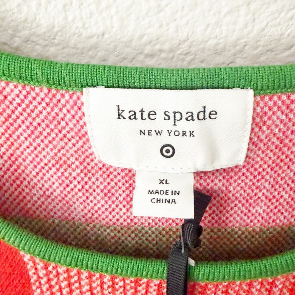 KATE SPADE x TARGET | NWT Plaid Pink Orange Green Knit Dress Multicolor | XL - Picture 5 of 7